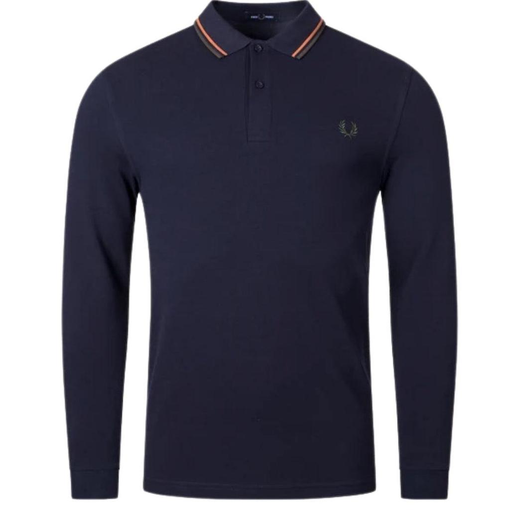 Fred Perry Men's Double Tipped Collar Long-Sleeved Polo Shirt