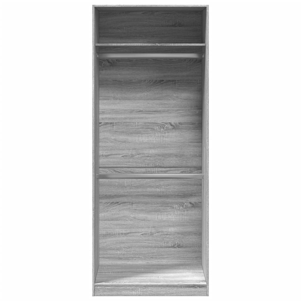 Vidaxl Szafa, Szary Dąb Sonoma, 80X50X200 Cm, Materiał Drewnopochodny