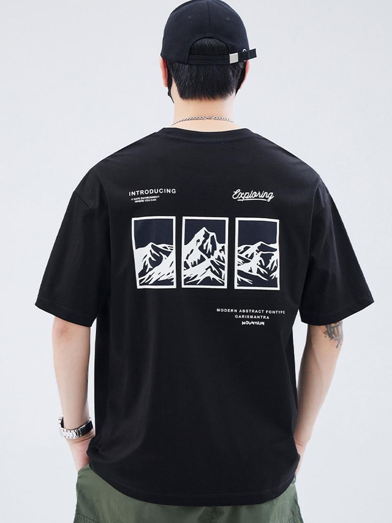 Unisexs Graphic Tshirt Back Print Mountain Design Lightweight Breathable Fabric Ideal For Hiking Gym And Casual Wear