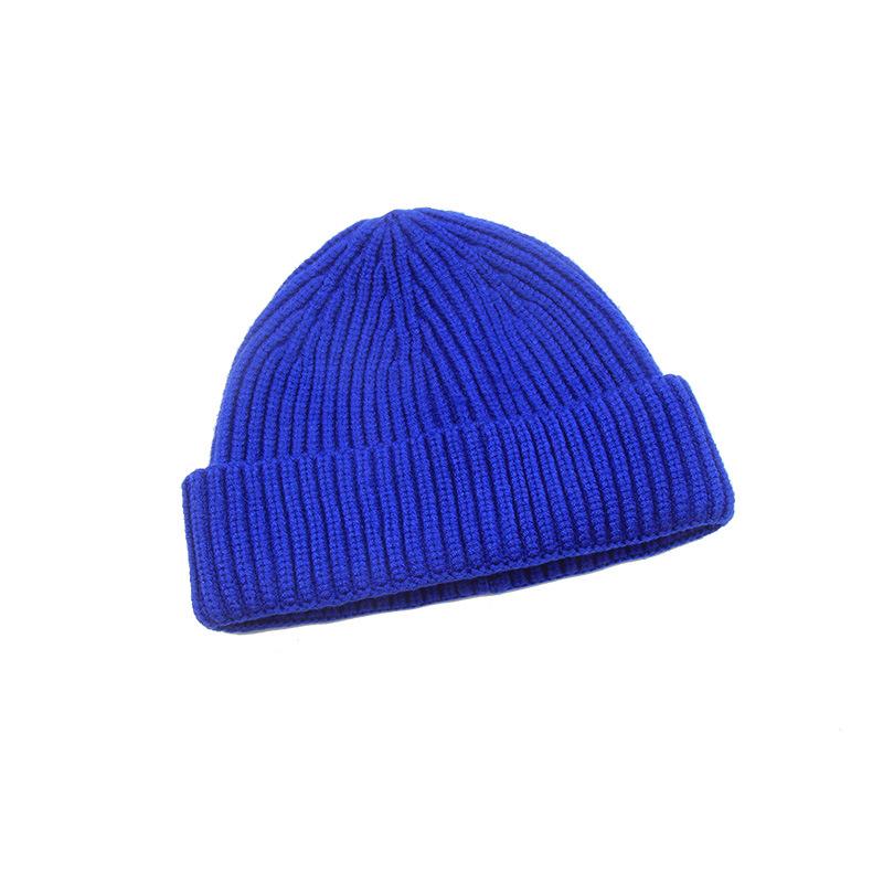 Short knitted cold hat men's melon fur hat ruffian hat hip-hop hat women's hooligan hat tide dome hip-hop wool hat