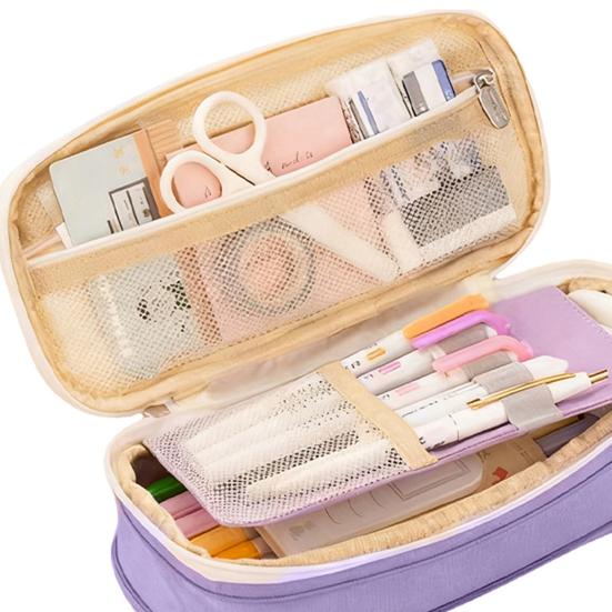 Large Capacity Pencil Case Portable Office Supplies School Students Stationery Makeup Bag Multifunctional Storage Organizer Zipper Pouch