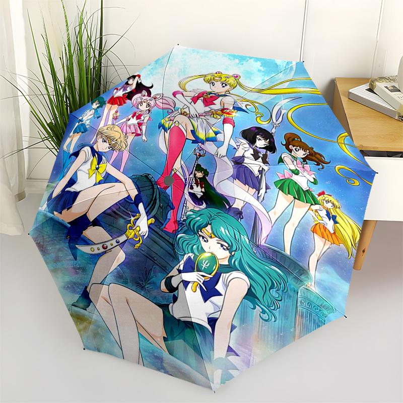 1pc Sailor Moon Inspired Umbrella Automatic Opening & Closing, Foldable Design, Ideal for Fans, Travelers, Everyday Use, Perfect Gift!M042