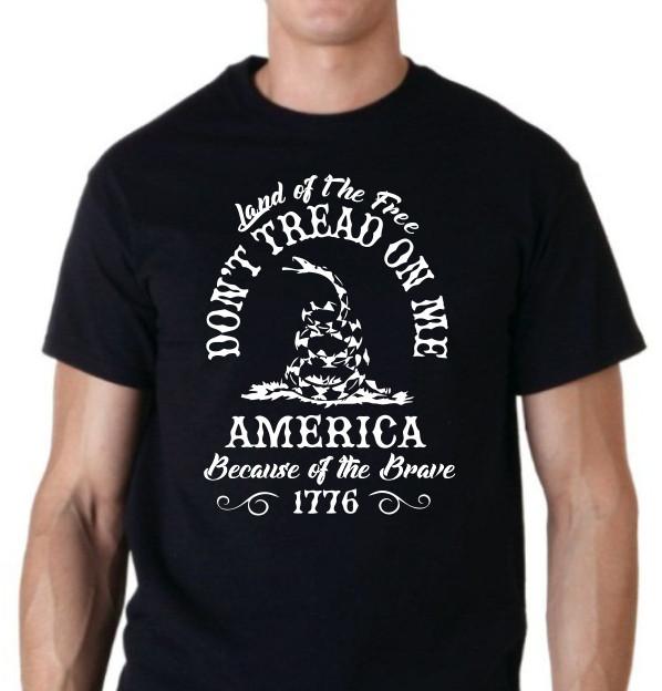 

Don t tread on me, Land of the free America, we the people 1776 T shirt tee 4XL