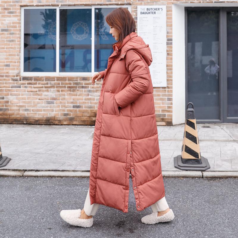 Winter new hooded thickened large size bread clothes cotton-padded women, hooded long knee-length women's cotton-padded jackets