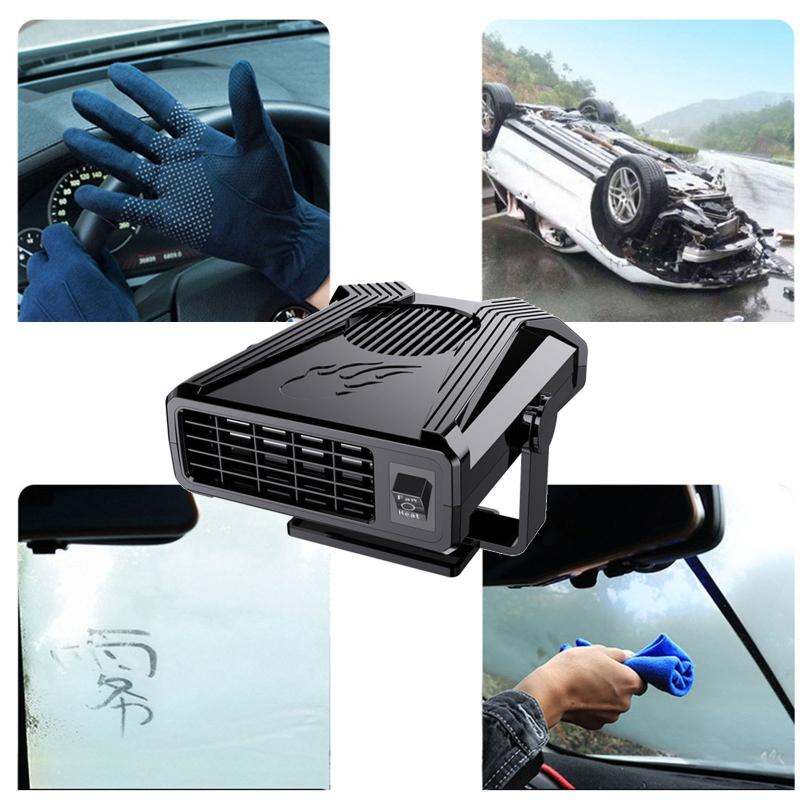 Portable Car Heater Fan Anti-Fog 12V Fan Windshield Defroster Auto Warmer Air Blower Vehicle Demister Heating Dryer
