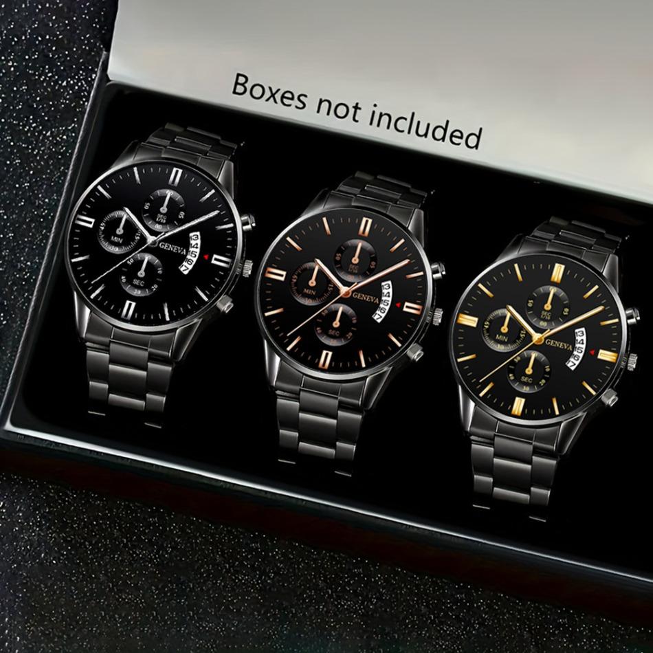 3 Stück/Set Lässige Mode Herrenuhr Herrenuhr Set Quarz Uhr Perfektes Geschenk für Männer