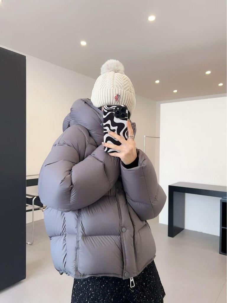 Women's Fashion Hooded Coat - True 90 Goose Down, Black, Warm Puff Style Jacket