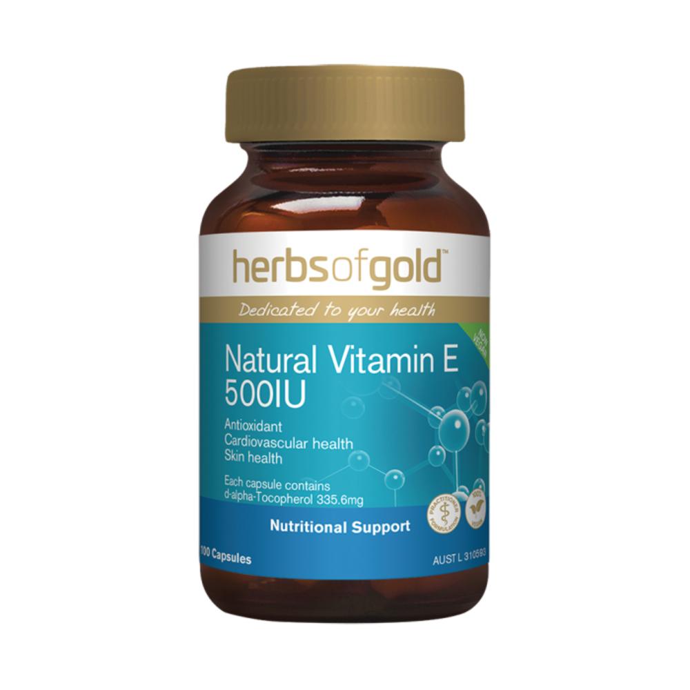Herbs of Gold Natural Vitamin E 500IU 100c