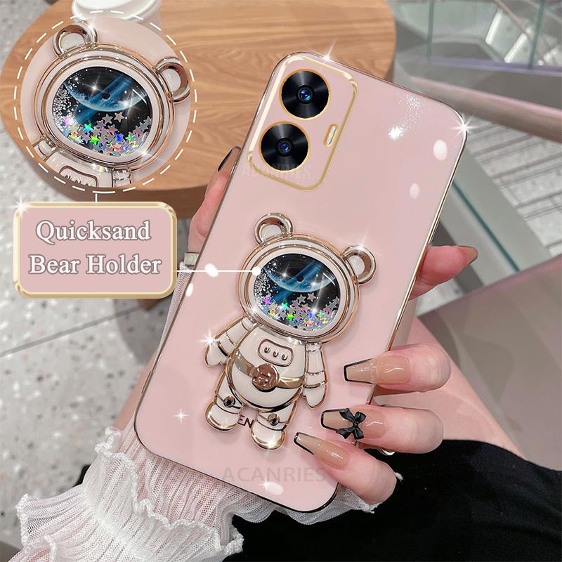 

Realmec55 Блестящий чехол с держателем зыбучих песков для Oppo Realme C55 C53 C33 C35 C30 C31 C21 C20 GT Neo 5 Se, силиконовый чехол-подставка realme V20