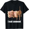 New Limited I Eat Cement Cursed Cat Funny Weird Meme T-Shirt