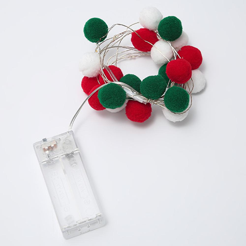 2m 20 LED Cotton Ball String Light Fairy Lights Battery Powered Festival Gift Party Decor