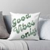 Good Vibes Only Pillowcase Polyester Linen Velvet Pattern Zip Decor Pillow Case Car Cushion Cover 45X45