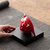 Red Ceramic Ox Figurine: Spirit-Soaring Handicraft for Home or Office Decor