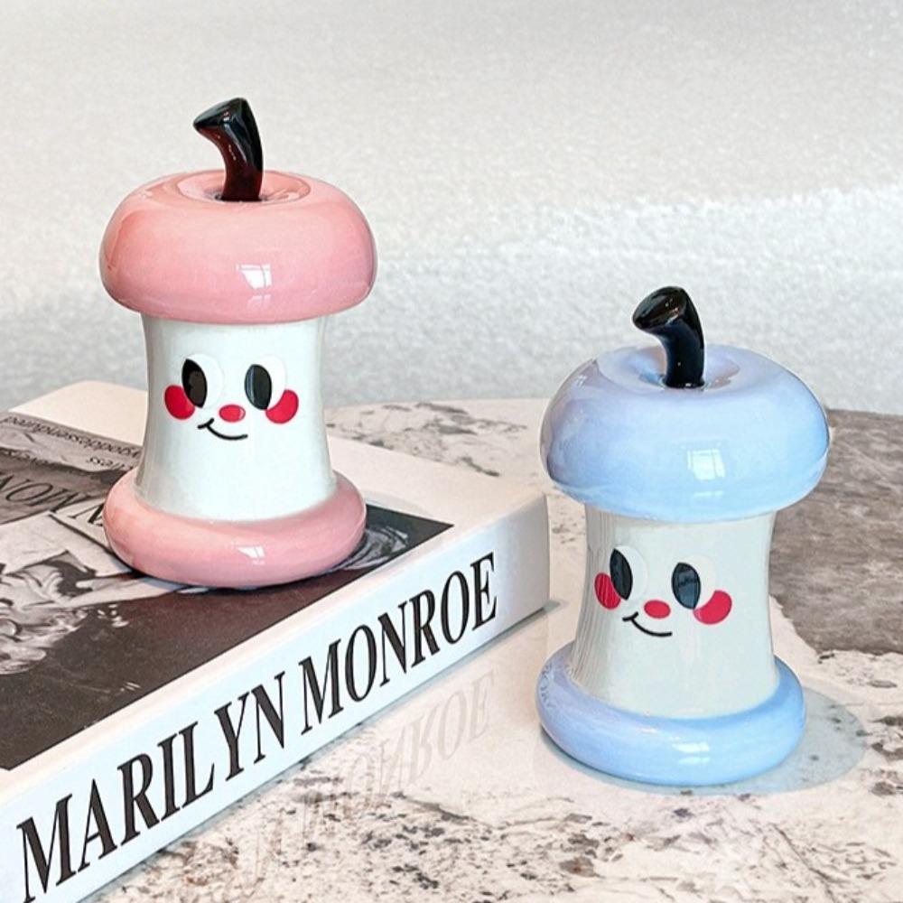 Elegant Dental Floss Storage Box Ceramic Cotton Swab Tube Cute Toothpick Box  Kitchen