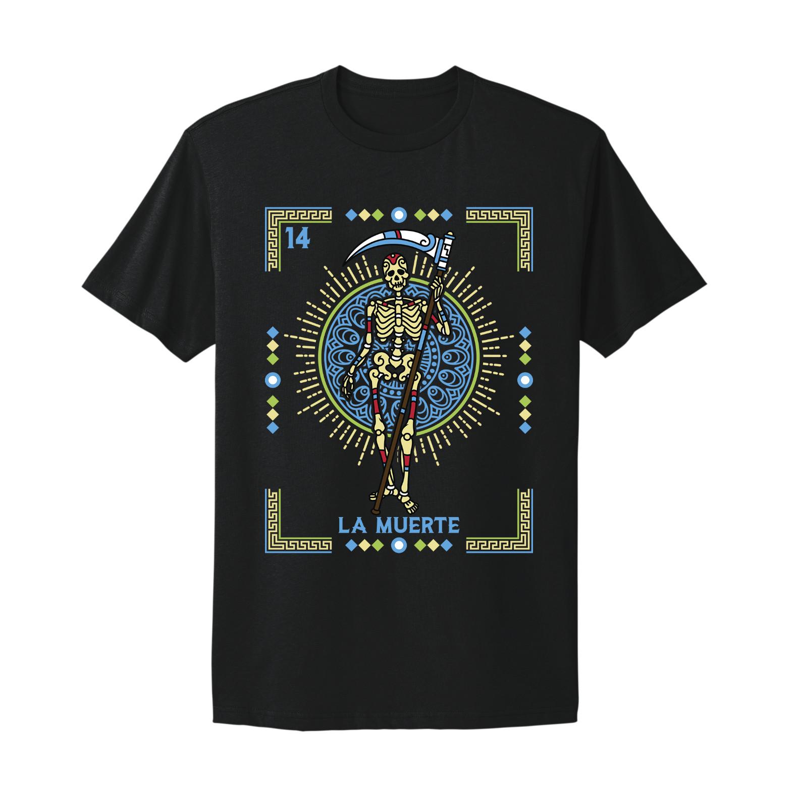 La Muerte Tarjeta Loteria Mexican Bingo T-shirt M