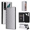 Cubic Grid Texture Flip Leather Phone Case