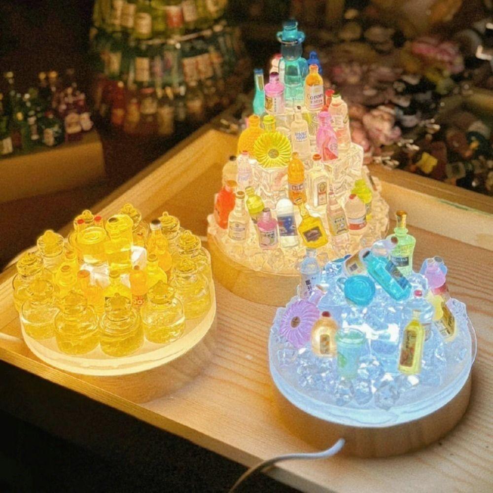 INS Wooden LED Light Base Multicolor LED Light Art Display Base DIY Rechargeable Lamp Holder  Bars