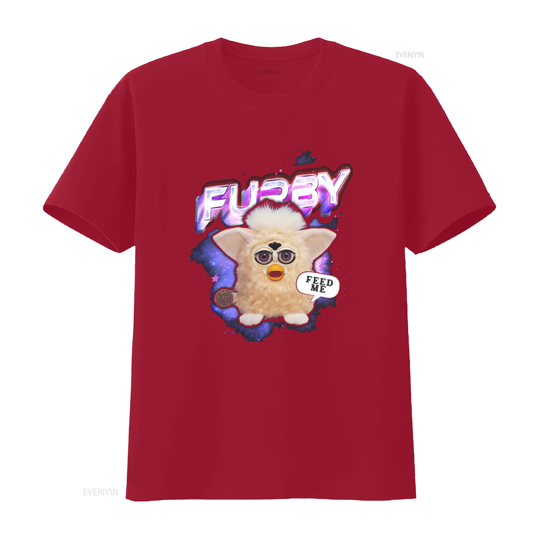

FURBY Vintage T Shirt Homage Fan Retro 90s with Feed Me Design vintage Washed Versatile Stretched Unisex designer clothes S