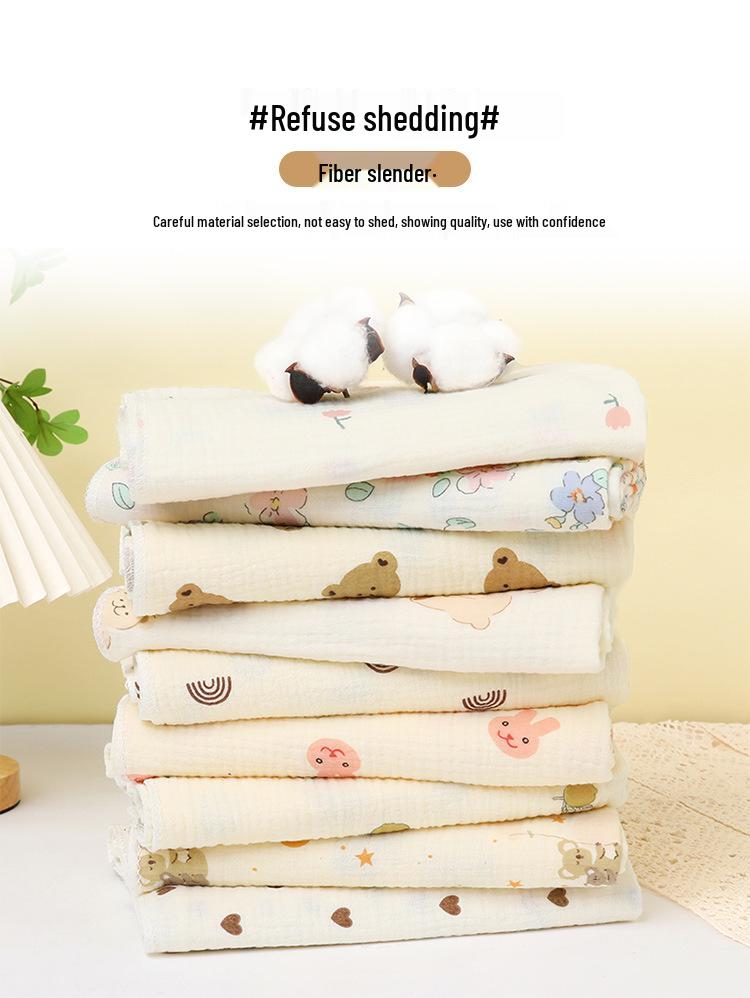 Double-Layer Crinkle Muslin Swaddle Blanket - Soft, Breathable, Skin-Friendly, Comfortable Newborn Towel