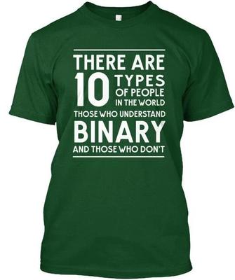 Programmierer Entwickler Coder Es gibt 10 Arten von T-Shirts Hergestellt in den USA S bis 5XL