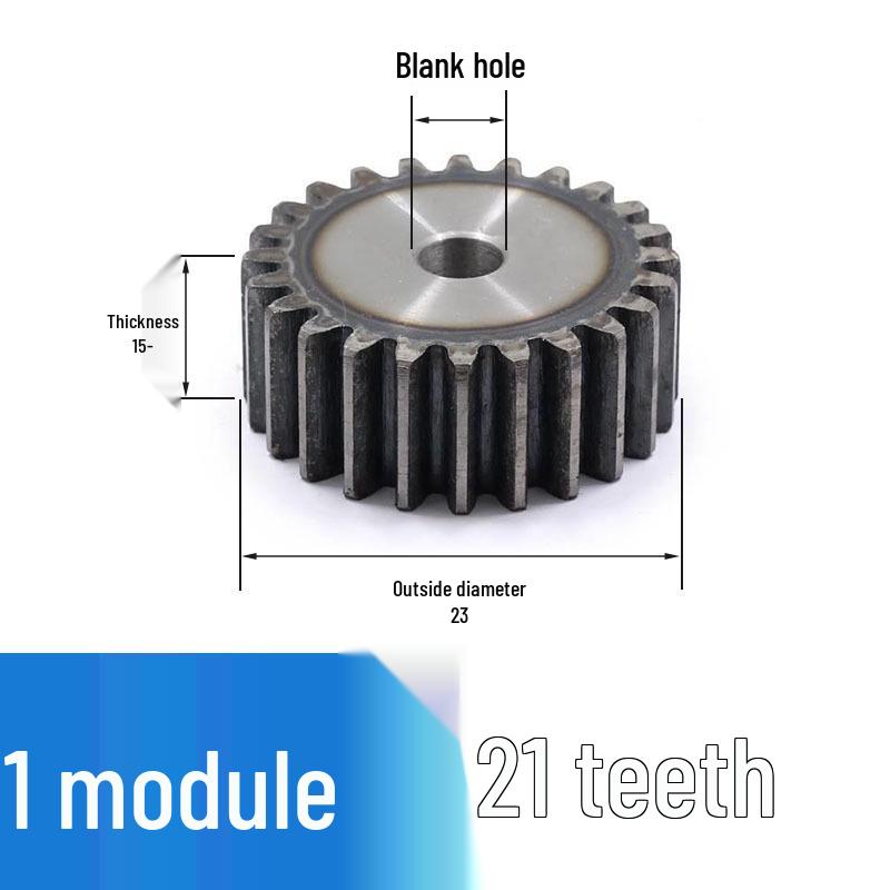 Custom 1 Module Spur Gear, Thickness 15mm, 15-25 Teeth, Non-Standard, National Standard 45 Steel, Ideal for DIY Projects.