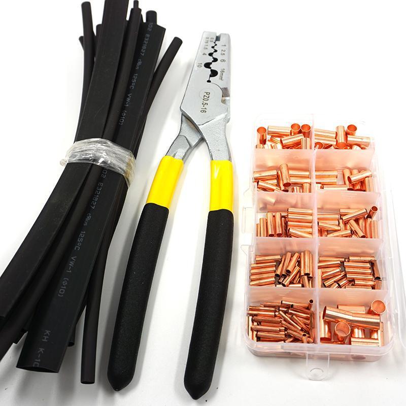 210 szt. miedzianych przewodów łączących 3:1 narzędzie do zaciskania i klejenia rurek termokurczliwych o podwójnej ściance