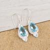 Himmelblauer Topas Edelstein Ohrring, Handgefertigter Wunderschöner Schmuck, 925 Massiv Sterling Silber Schmuck, Böhmischer Ohrring für Hochzeitsgeschenk