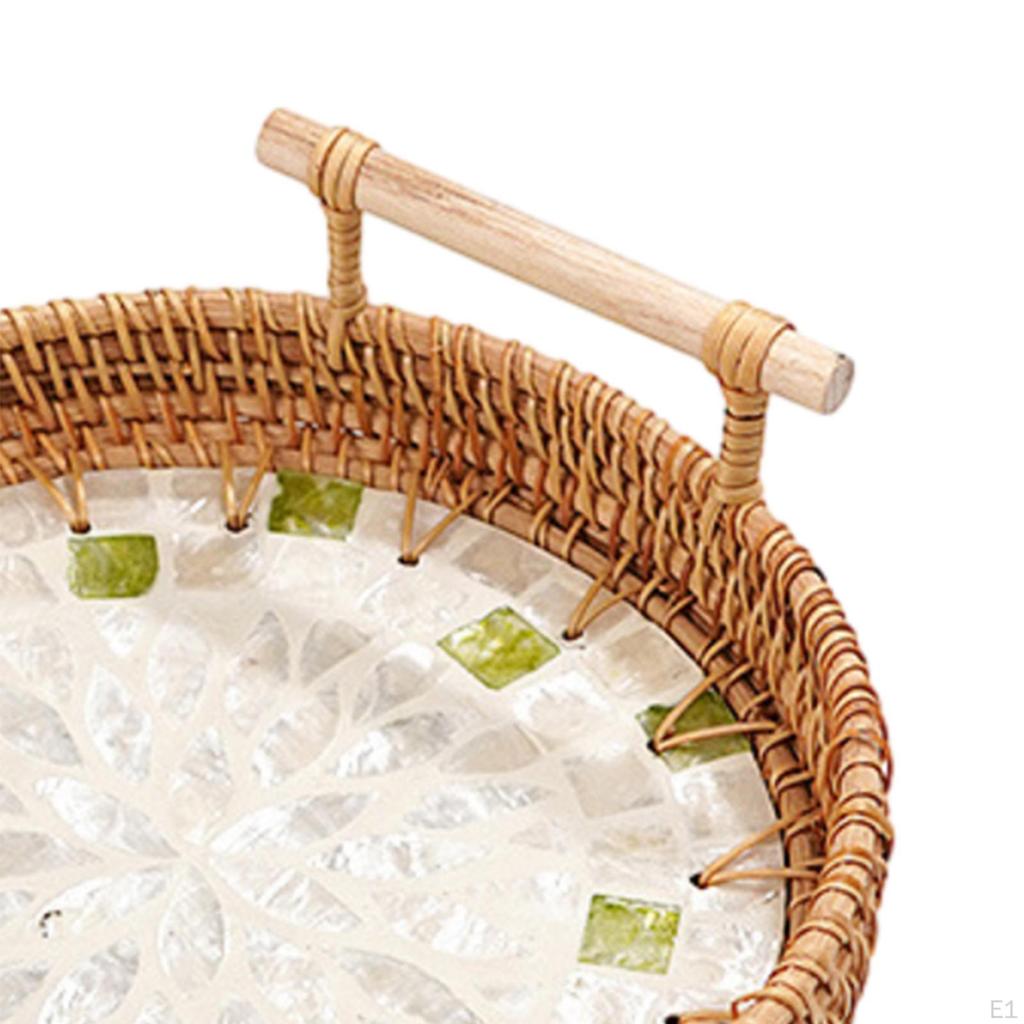 Chic Wicker Serving Tray for Entertaining - Stylish Platter Modern Home Decor
