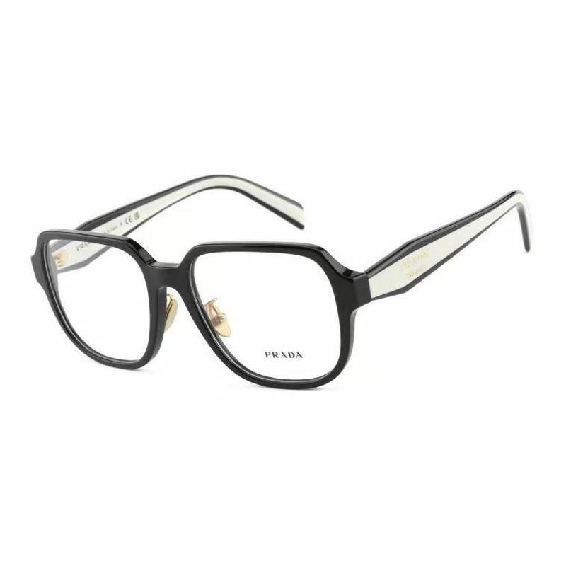 Prada [Available prescriptions] Color matching design, square optical frame, same style for men and women, couple style, black