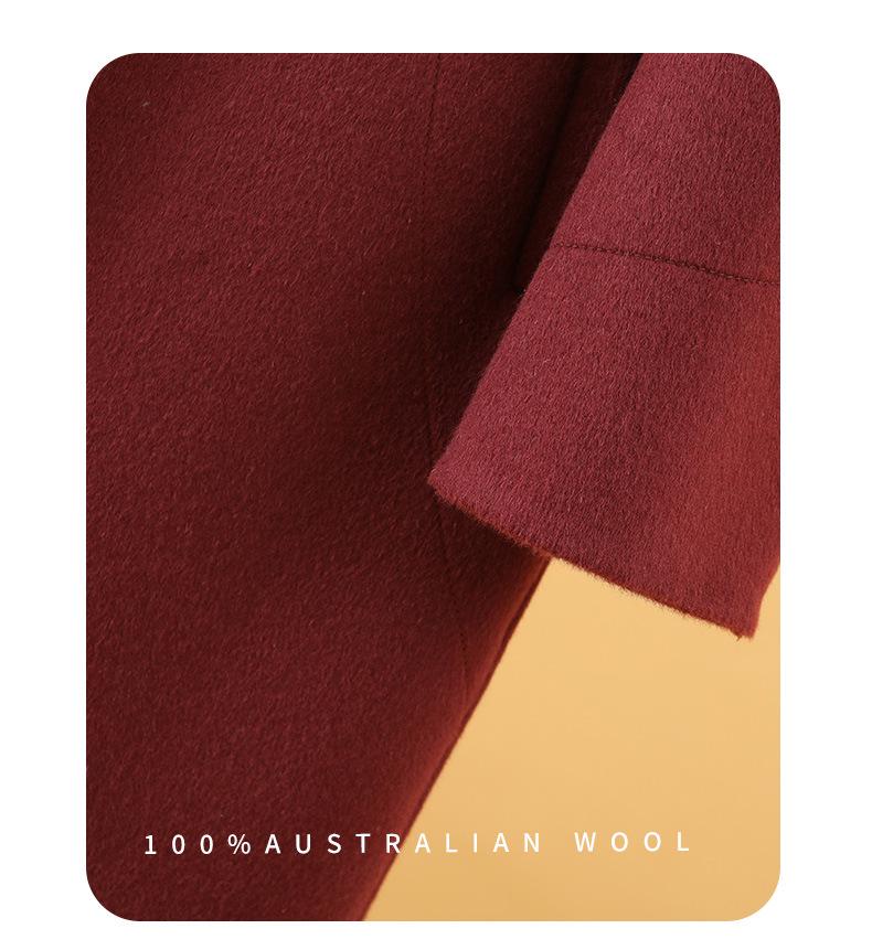Women's Mid-Length Double-Faced Wool Coat: 2024 Korean Style, Warm Suit Lapel, Button-Up for Autumn/Winter