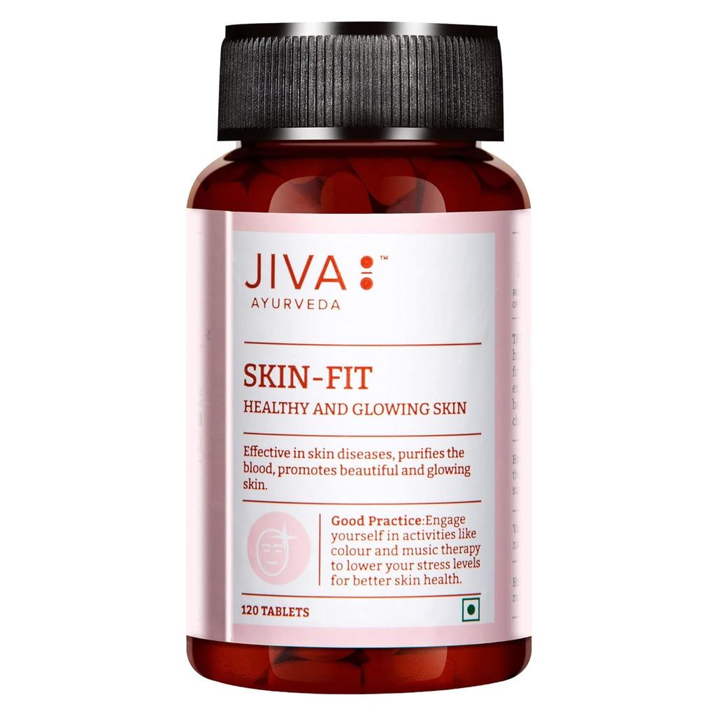 Jiva Skin-Fit Ayurvedic Blood Purifier Tablets 500gm 120Tab Pack of 4 for Healthy Skin and Natural Glow