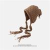 Handmade Fringed Braids Hat Y2K Sweet Girl Warm Beanie Hat InsStyle Bonnet Winter Autumn Skull Hat Pullover Earflap Hat