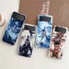 Phone Cover For Samsung Galaxy Z Flip 6 5 4 Case Transparent For Samsung Z Flip 3 Hard PC Foldable Shell Cartoon Nezha Capas Bag