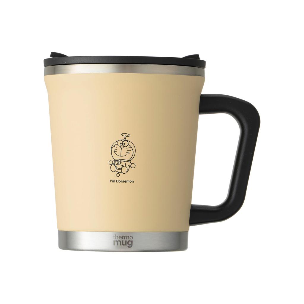 Thermo Mug Stainless Steel Mug with IDDM18IV "I'M DORAEMON" Lid/Double Mug, 300ml, Ivory, Takecopter,