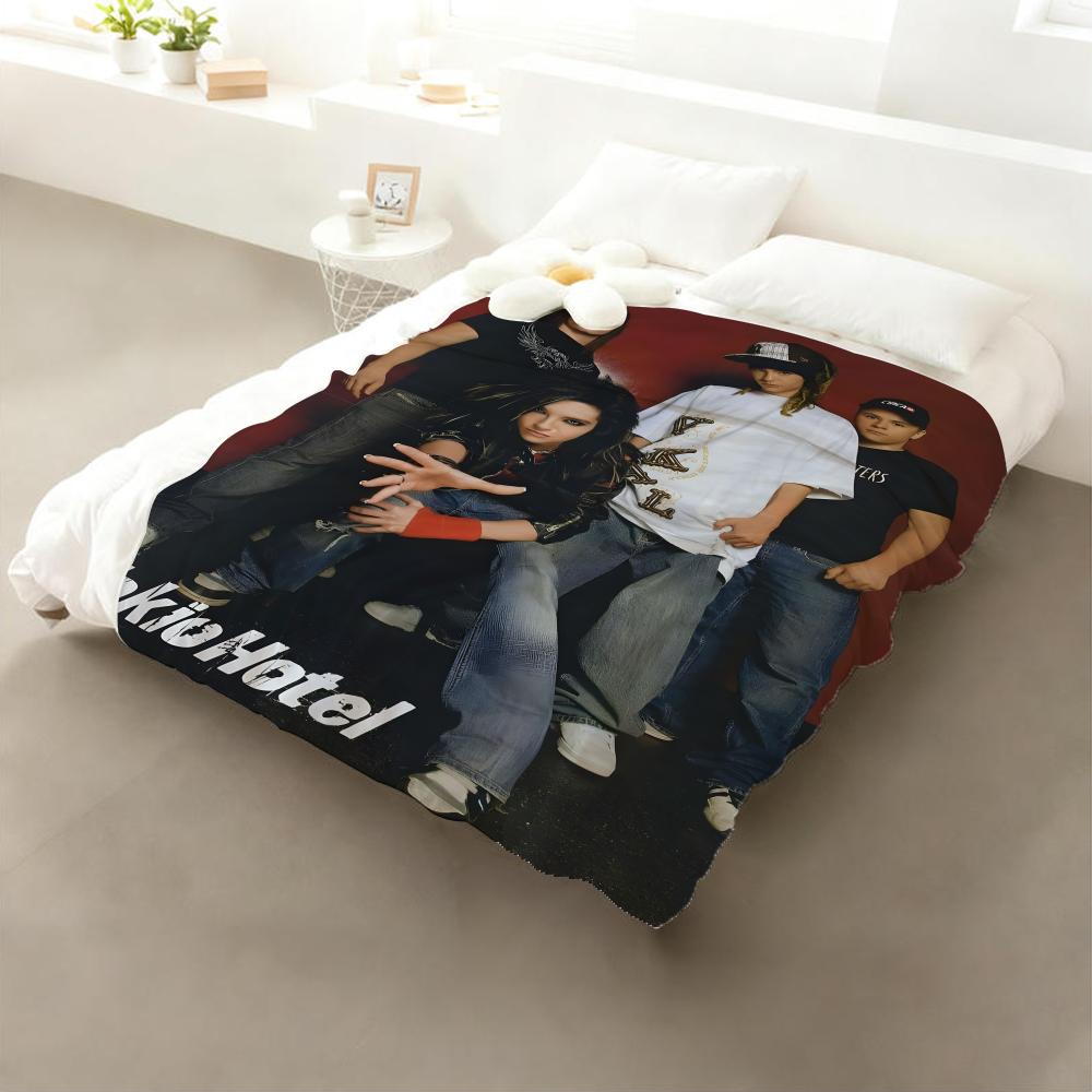 Coperta in Flanella Morbida e Accogliente della Rock Band Tokio Hotel Leggera Delicata sulla Pelle per Divano Letto Ufficio e Viaggio