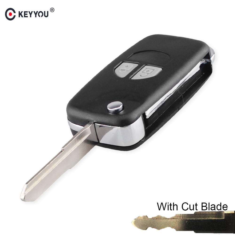 Cut/Uncut Blade For Suzuki Swift Grage Vitara Alto 2 Buttons Flip Folding Car Key Case Shell Upgrade