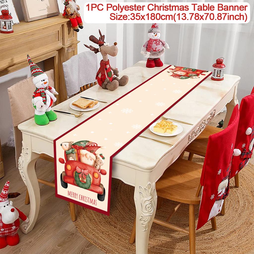 Weihnachts-Tischläufer Elch Schneemann Tischdecke Frohe Weihnachten Dekorationen für Zuhause Tisch 2025 Navidad Frohes Neues Jahr Geschenk 2025