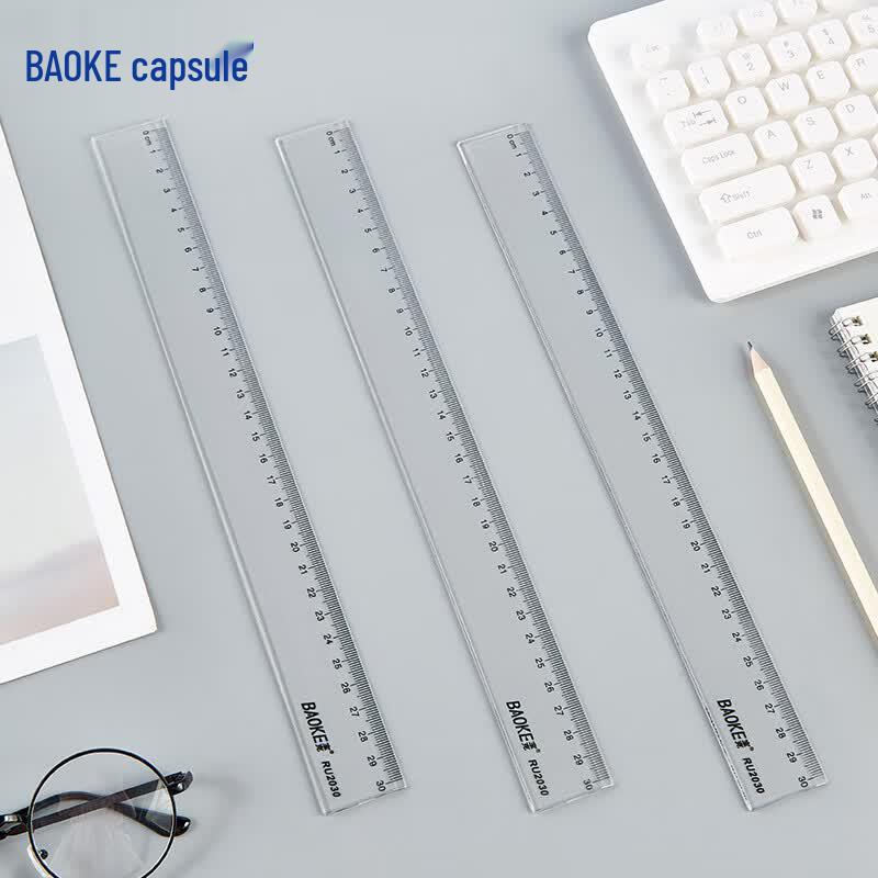 BAOKE RU2030 30cm Transparent Ruler (5-Pack)
