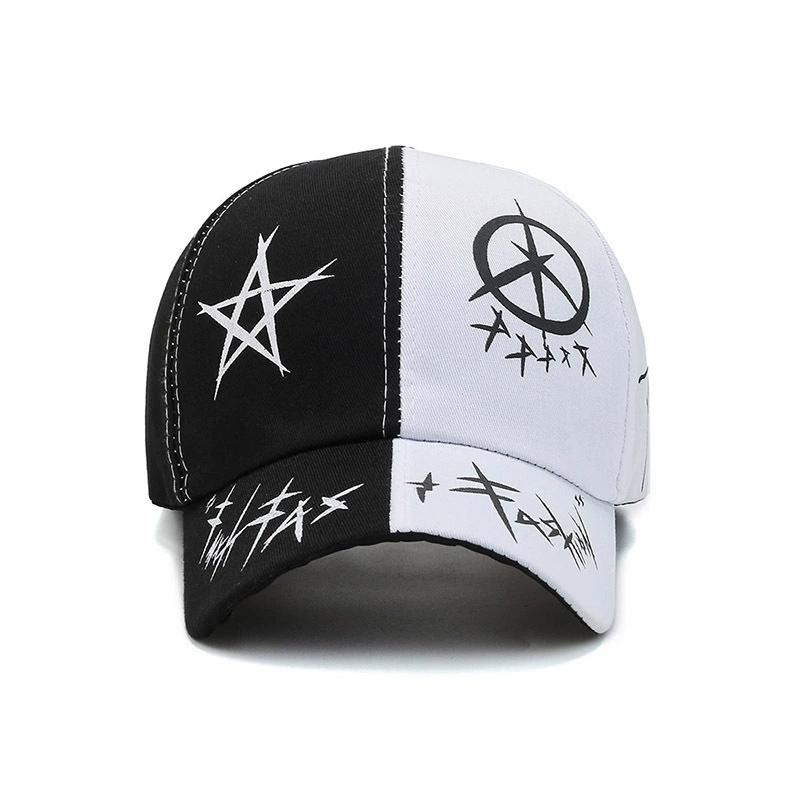 Spring & Summer New Korean Style Fashion Letter Baseball Cap With Patchwork Print Trendy Street Sunshade Peaked Cap