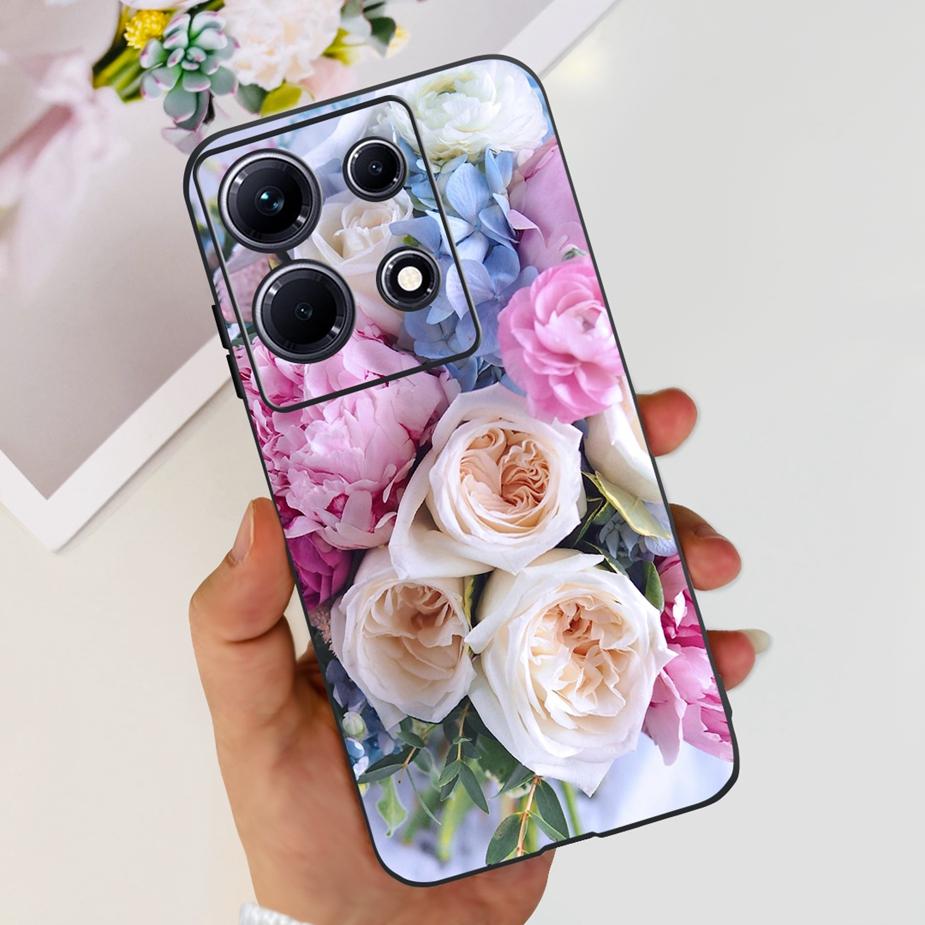 For Infinix Note 30i Case X6716 Stylish Cat Flowers Painted Cover Soft Silicone Phone Case For Infinix Note 30 Pro Note30 Bumper