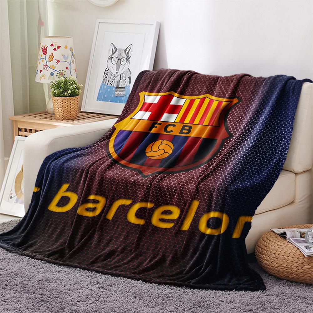 FC Barcelona  Print Flannel Blanket, High Quality Comfortable for All Seasons, Home Decor, Warmth and Comfort