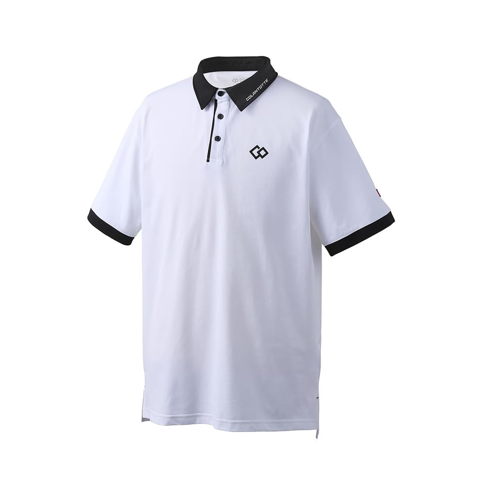 Colantotte Sports Functional Wear Polo Shirt, White X Black, XL, Men's and Women's