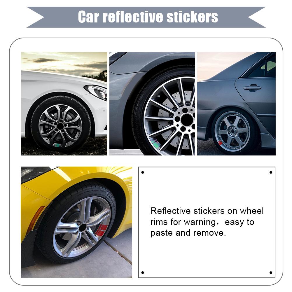 

6 Pcs Reflective Car Wheel Rim Decals Stripe Racing Wheel Rim Stickers Safety Decoration for 18 -21 Inch Wheels Car Accessories белый