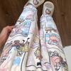 Cute Hello Kitty Women's Coral Fleece Pajama Pants Cartoon Kitty Sleepwear Loungewear