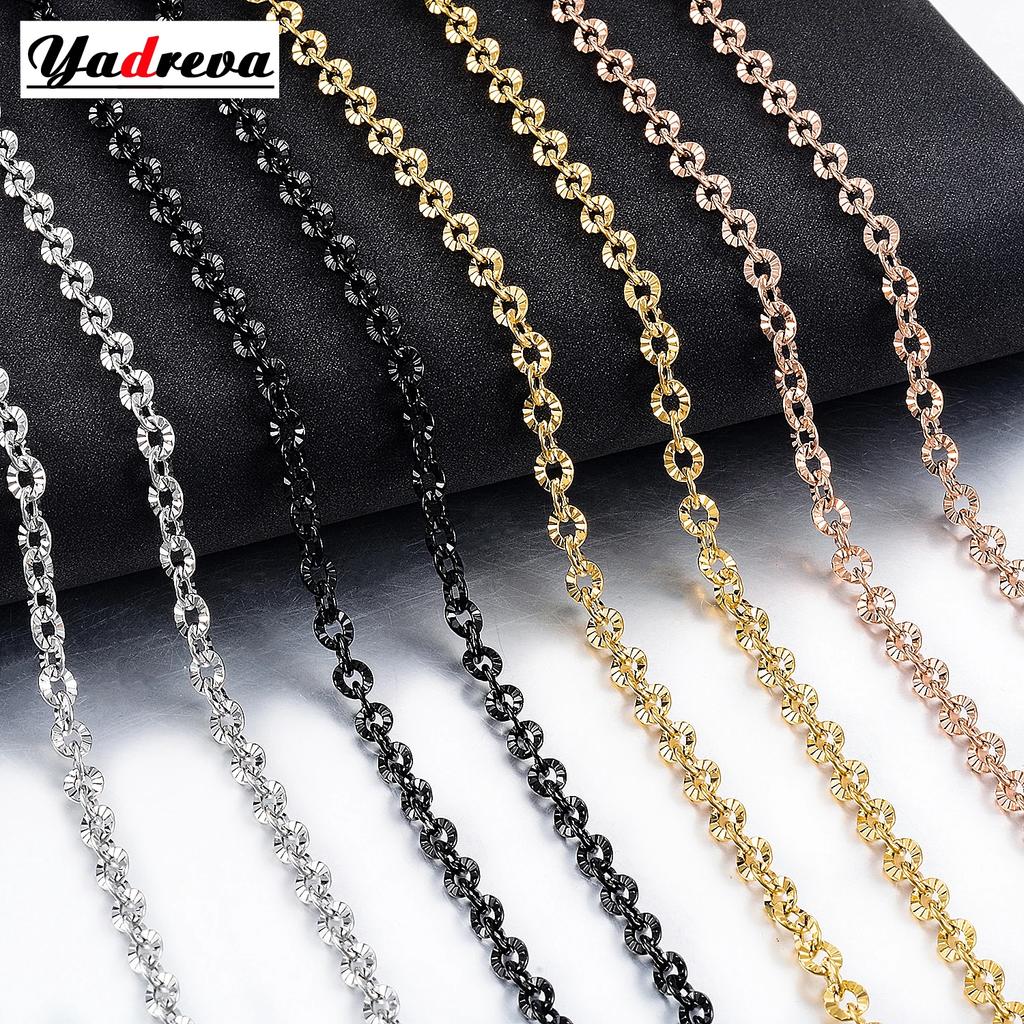 Elegant Women Necklace 2mm 3mm 4mm Stainless Steel Chain Beautiful Metal Link Personality Ladies DIY Jewelry For Pendant
