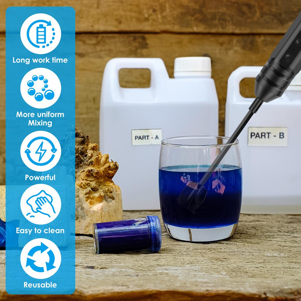 Epoxy Mixer Resin Mixer Paddles Rechargeable Drill Paint Epoxy Resin Mixer for Paint Concrete Plaster Reusable DIY Crafts