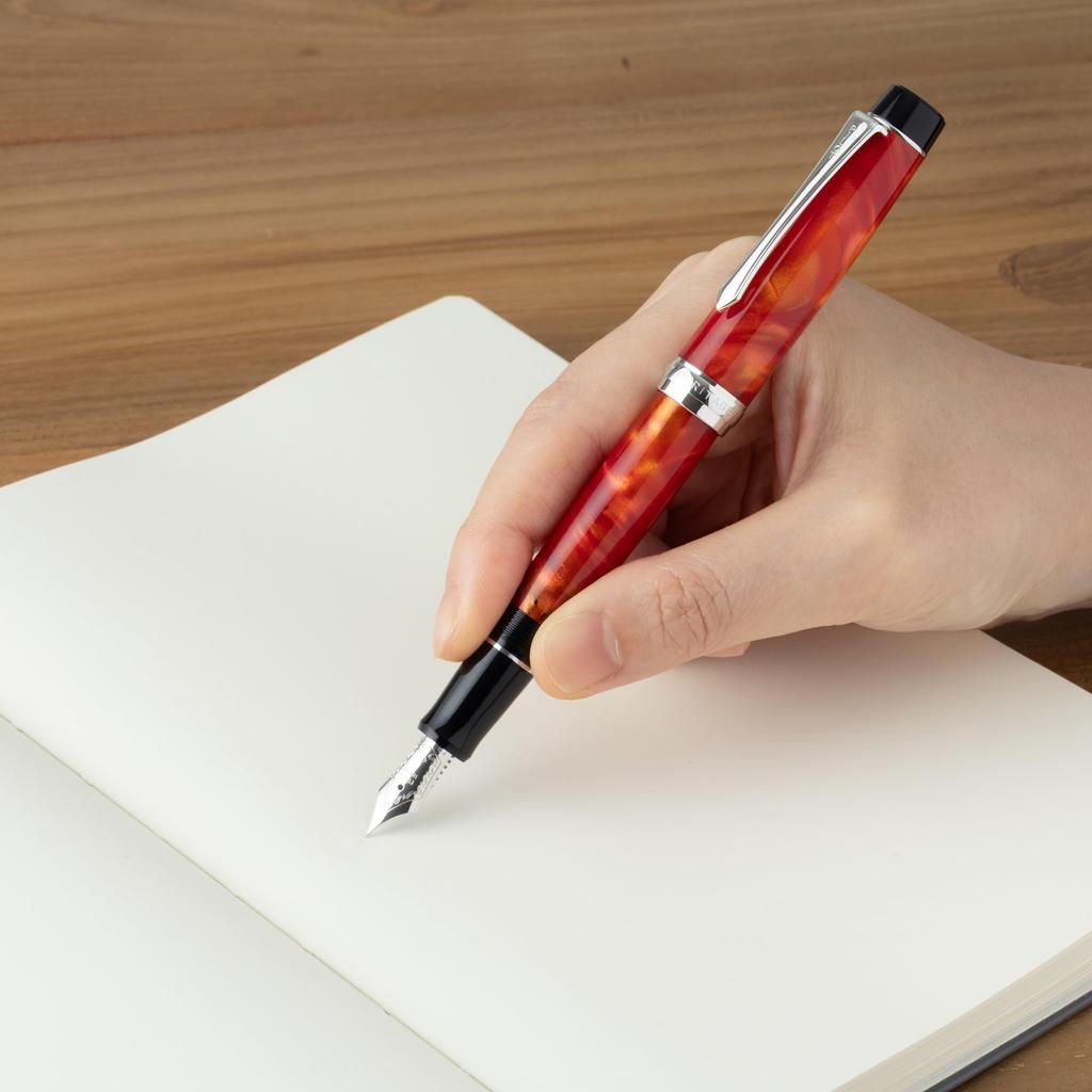 Pilot Fountain Pen Custom Heritage SE Fine Marble Orange Black FKVH3MRMAOF 14K Nib
