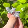 CMM Jewelry Micro Inlay Cubic Zirconia Open Cuff Adjustable Butterfly Rings for Women