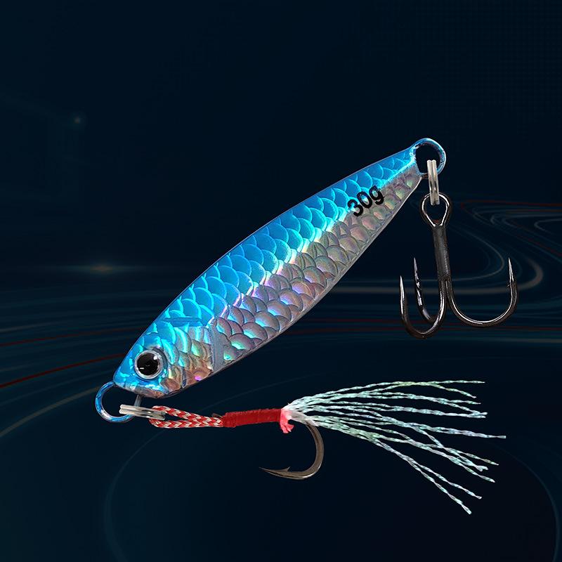 Simulated Fish Scale Pattern Iron Plate Lure for Shore Casting - Contact for Hook Change.