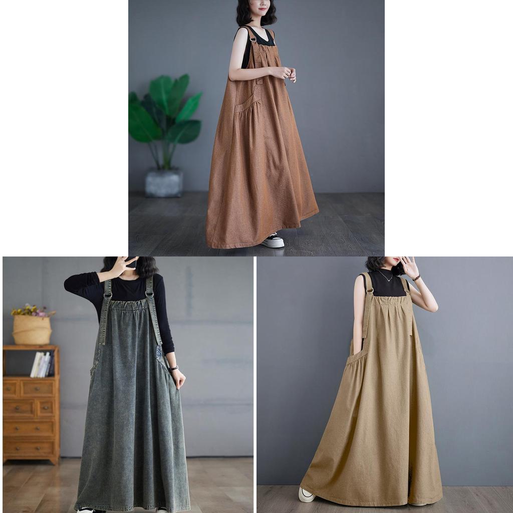 Denim Suspender Skirt For Women With High Waist And Flared Design For Spring Casual Wear